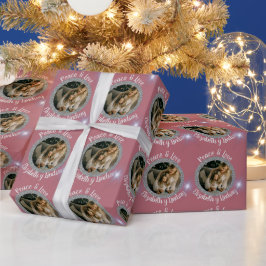 Papel De Presente Navidades fotografía de plata redonda y oro Rosa d