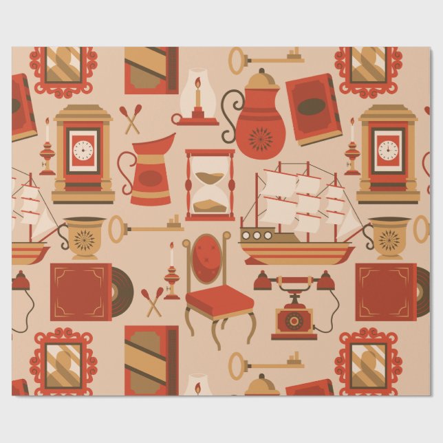 Papel De Presente navio antimarítimo retrógrado náutico vintage (Aberto)