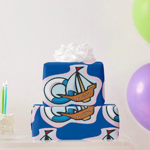 Papel De Presente Navio de Brinquedo