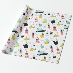 Papel De Presente Navio de transporte marítimo náutico