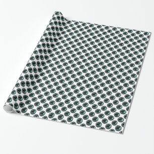 Papel De Presente Navio Náutico Art Déco Azul Claro Branco Preto