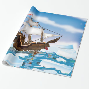 Papel De Presente Navio Quebra-Gelo.