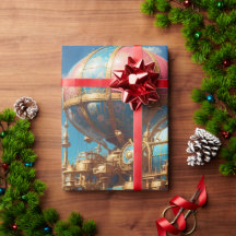 Navio Steampunk e Balões no Céu