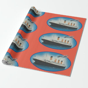 Papel De Presente Navio Titanic Orange Birthday