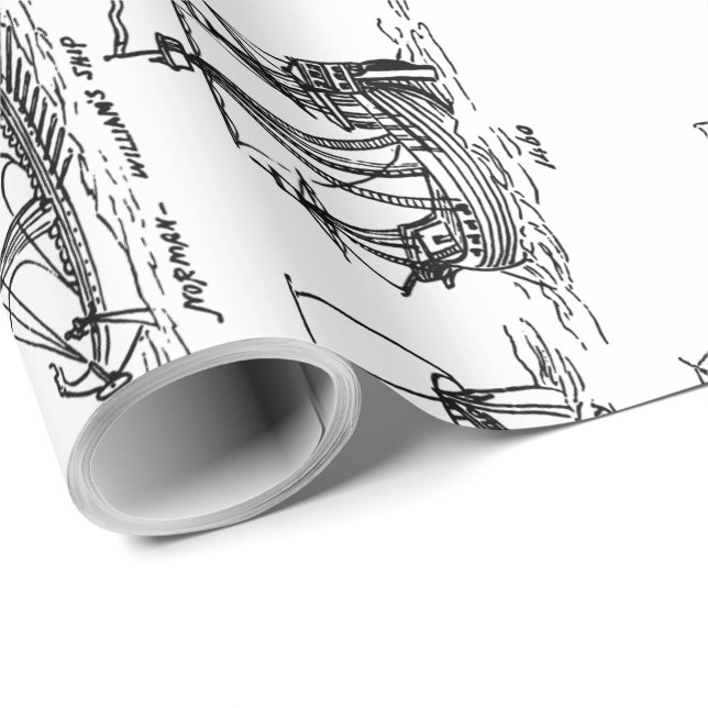 PAPEL DE PRESENTE NAVIOS DE NAVEGAÇÃO ANTIGOS (Ponta do rolo)