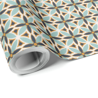 Papel De Presente Navy and teal green textured mosaic Wrapping Paper