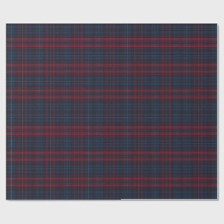 Papel De Presente Navy Blue and Burgundy Plaid Wrapping Paper