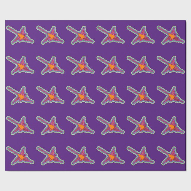 Papel De Presente Nazca Hummingbird Peru Desenho Em Roxo (Barra)