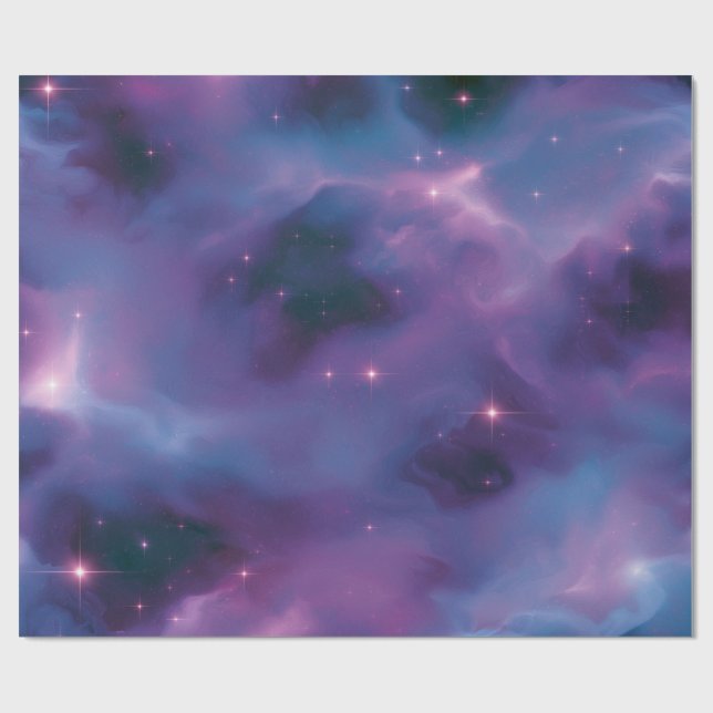 Papel De Presente Nebulosa Cósmica Colorida (Aberto)
