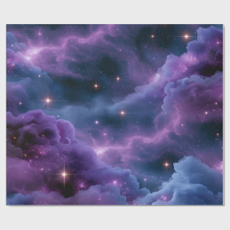 Papel De Presente Nebulosa Cósmica Colorida