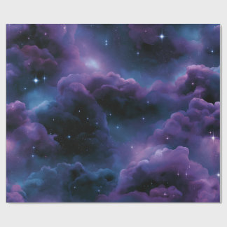 Papel De Presente Nebulosa Cósmica Colorida