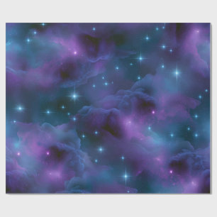 Papel De Presente Nebulosa Cósmica Colorida