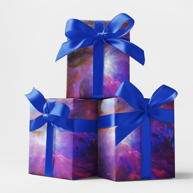 Papel De Presente Nebulosa de Órion com Tonalidade Rosa (Pink Tinted Orion Nebula Wrapping Paper)