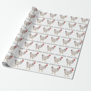 Papel De Presente Negócio de Fazenda de Frango Familiar Vintage