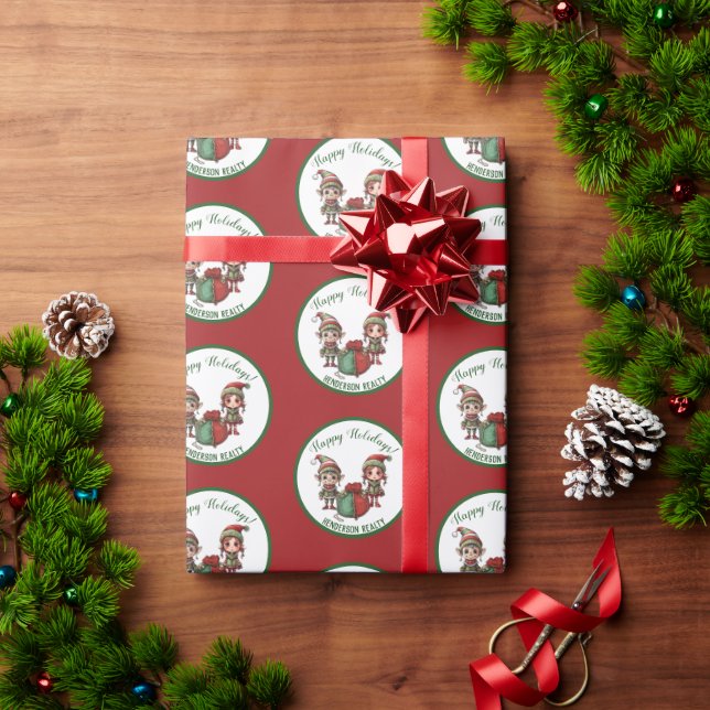 Papel De Presente Negócios Personalizados de Natal Feliz (Presente de Natal)