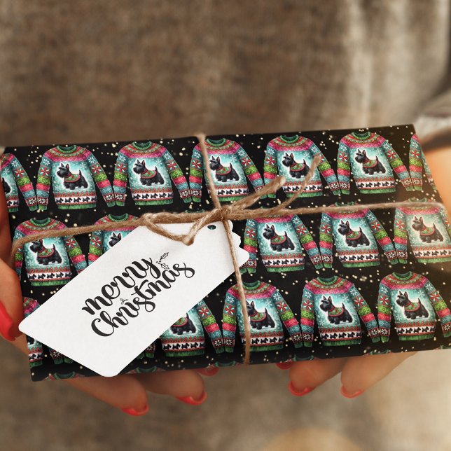 Papel De Presente Negra Cachorro de Natal Feio (Criador carregado)