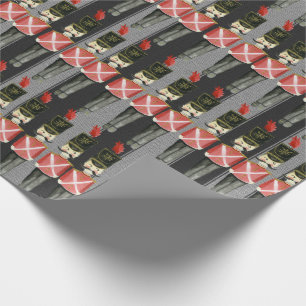 PAPEL DE PRESENTE NEGRO NUTCRACKER PRETO E COBERTURA DA CINZA