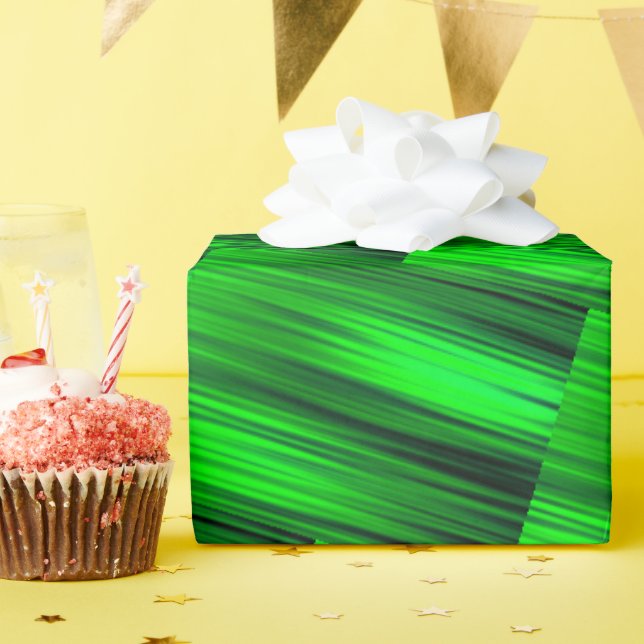 Papel De Presente Neon Green Laser Beams Sci-Fi Futuristi Abstrato (Festa de aniversário)