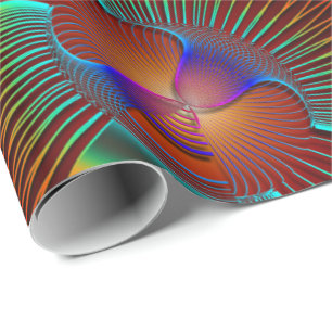 Papel De Presente Neon Lines e Swirls