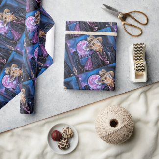 Papel De Presente Neon Moon Painting by Alfred Fox