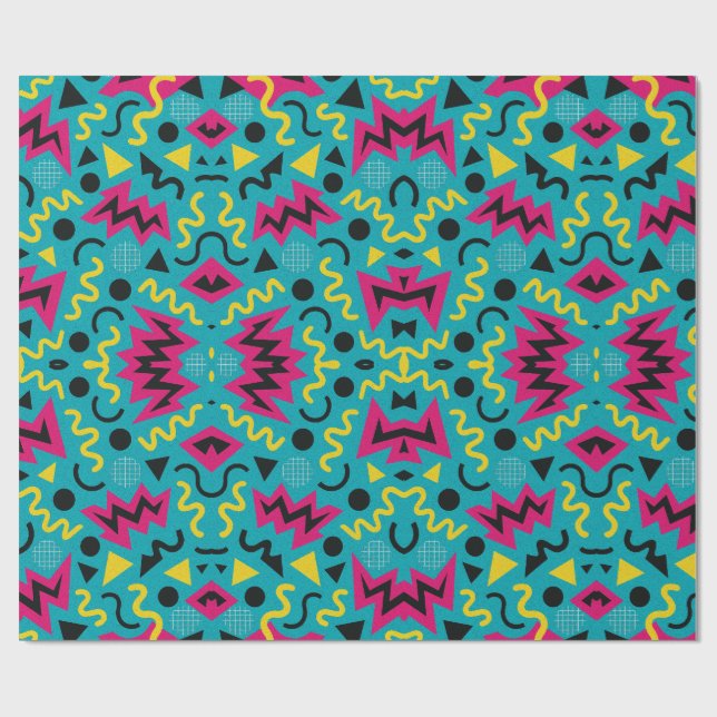 Papel De Presente Neon Nostalgia: Um Remix Negrito dos Anos 90 (Aberto)