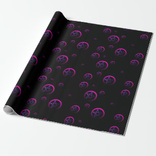 Papel De Presente Neon Pentacle Witchy WrapPaper