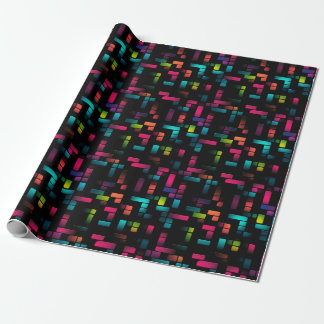 Papel De Presente Neon Pixel Brick