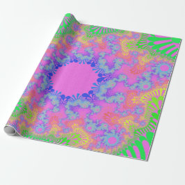 Papel De Presente Neon Rainbow Sunburst