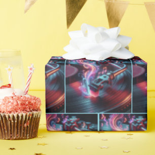 Papel De Presente Neon Turntable com Stylus e Vinil