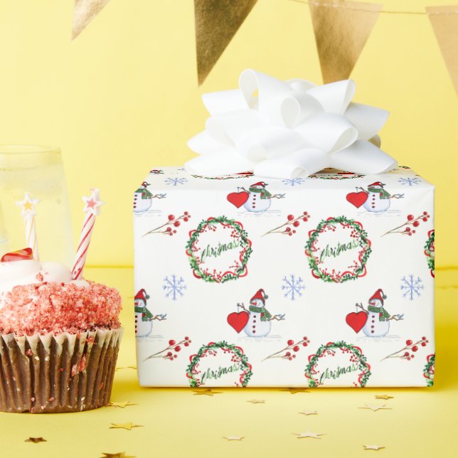 Papel De Presente Neve alegre e ritmo festivo (Festa de aniversário)