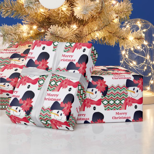 Papel De Presente Neve com Vermelho (Feriados)