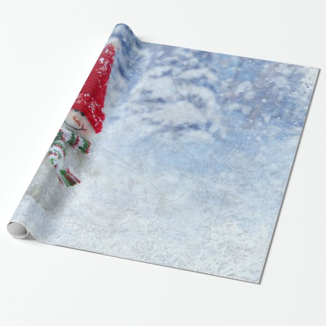 Papel De Presente Neve congelada de Natal (Desenrolado)