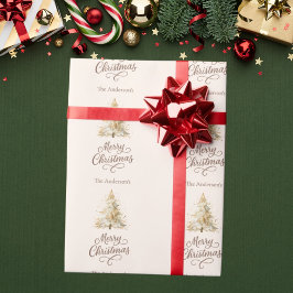 Papel De Presente Neve de árvore, mocha Natal