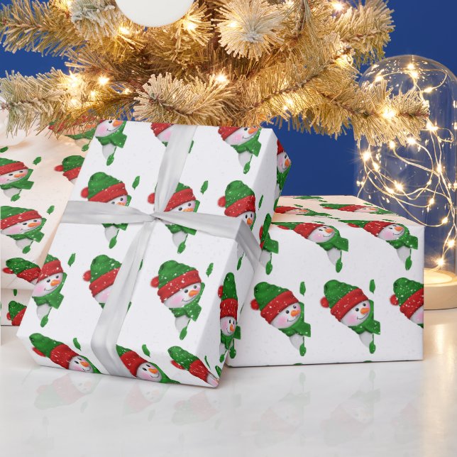 Papel De Presente Neve de Natal com flocos de neve (Feriados)