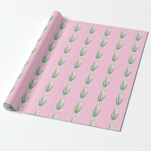 Papel De Presente Neve de Primavera (Galanthus nivalis) Rosa Pastel