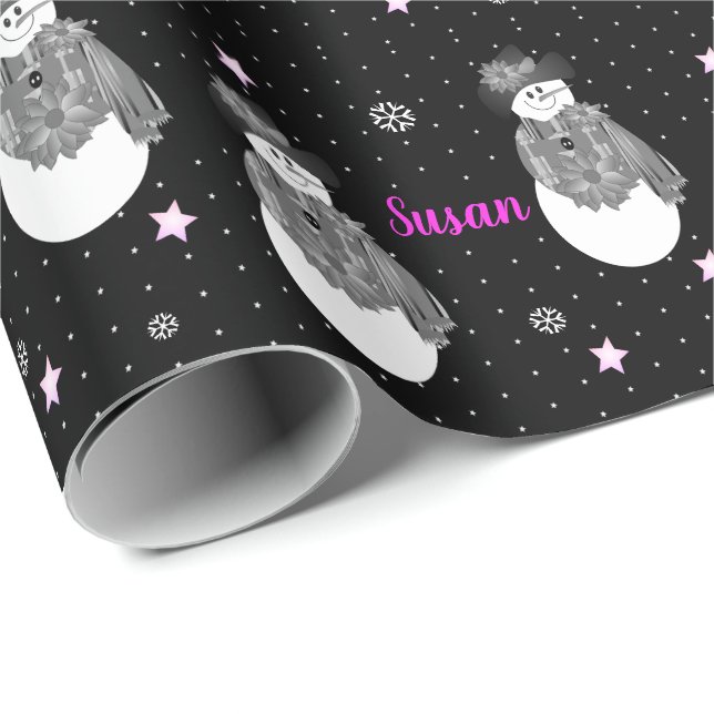 Papel De Presente Neve E Estrelas (Ponta do rolo)