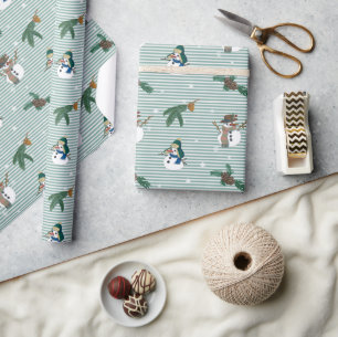 Papel De Presente Neve engraçada