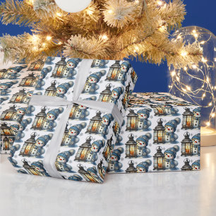 Papel De Presente Neve festiva de Natal