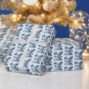 Papel De Presente Neve festiva de Natal
