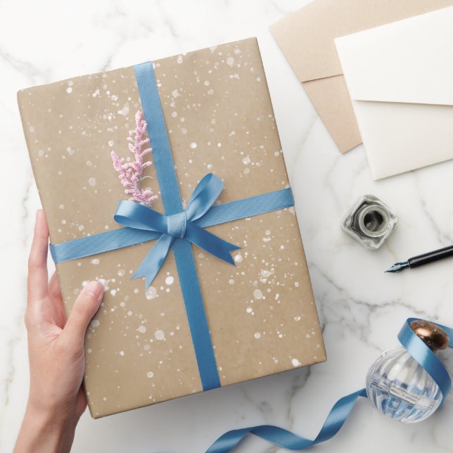 Papel De Presente Neve Simples Moderna Splatter no Kraft (Presentear)