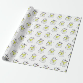 Papel De Presente Neve vestindo um cachecol amarelo