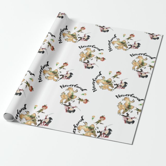 Papel De Presente Neverland Adventure Peter Wendy Perdeu Boys (Desenrolado)