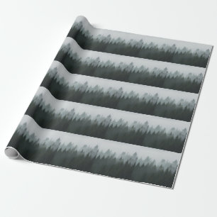 Papel De Presente Nevoeiro do outono da Floresta Mistura