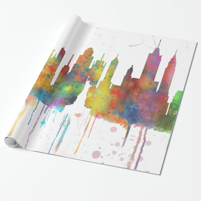 Papel De Presente NEW YORK, SKYLINE de NY - papel de envolvimento (Desenrolado)