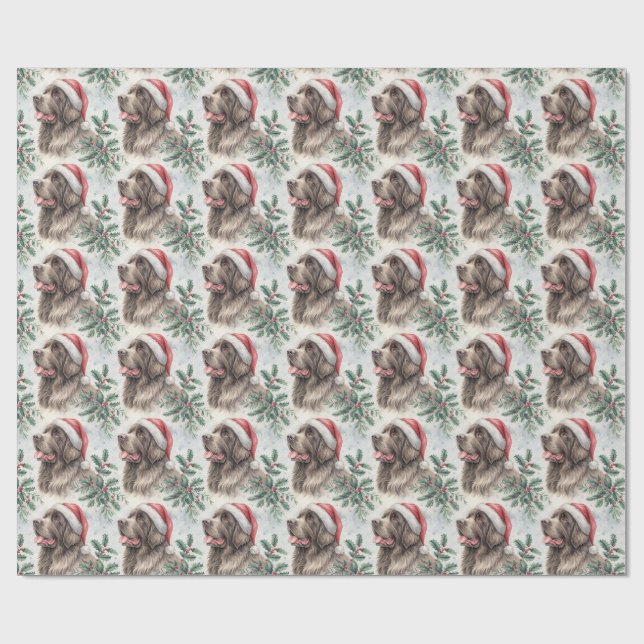 Papel De Presente Newfoundland Dog Christmas Wrapping Paper (Aberto)