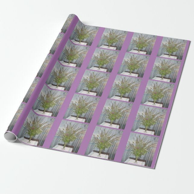 Papel De Presente NH Grass Vase Wrapping Paper (Desenrolado)
