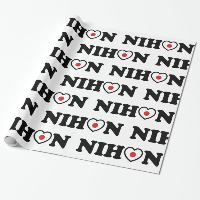 Papel De Presente Nihon Love Heart Flag (Desenrolado)