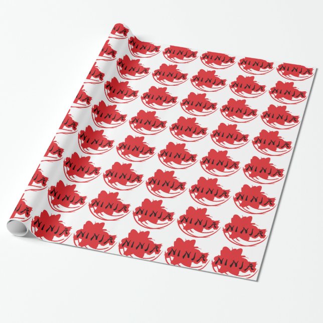Papel De Presente Ninja Design Wrapping Paper (Desenrolado)