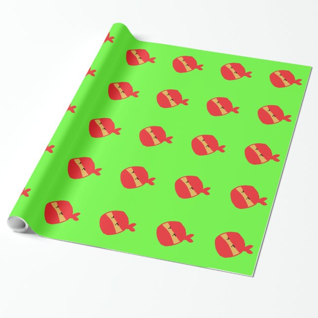 Papel De Presente Ninja vermelho (Desenrolado)