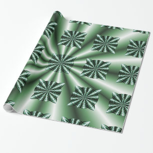 Papel De Presente Nó Céltico Metálico Verde Personalizado